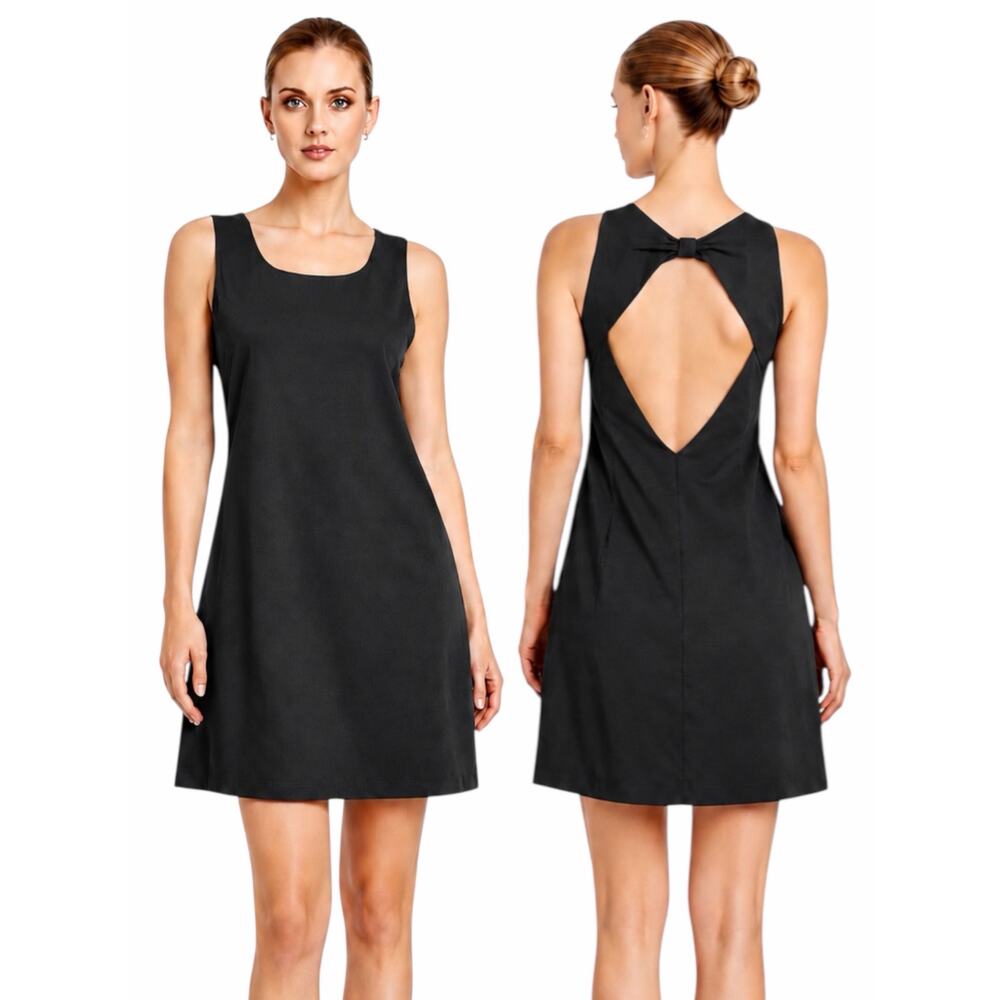 Forever 21 Bow Back Cutout Sleeveless Mini Dress Dark Gray Size M